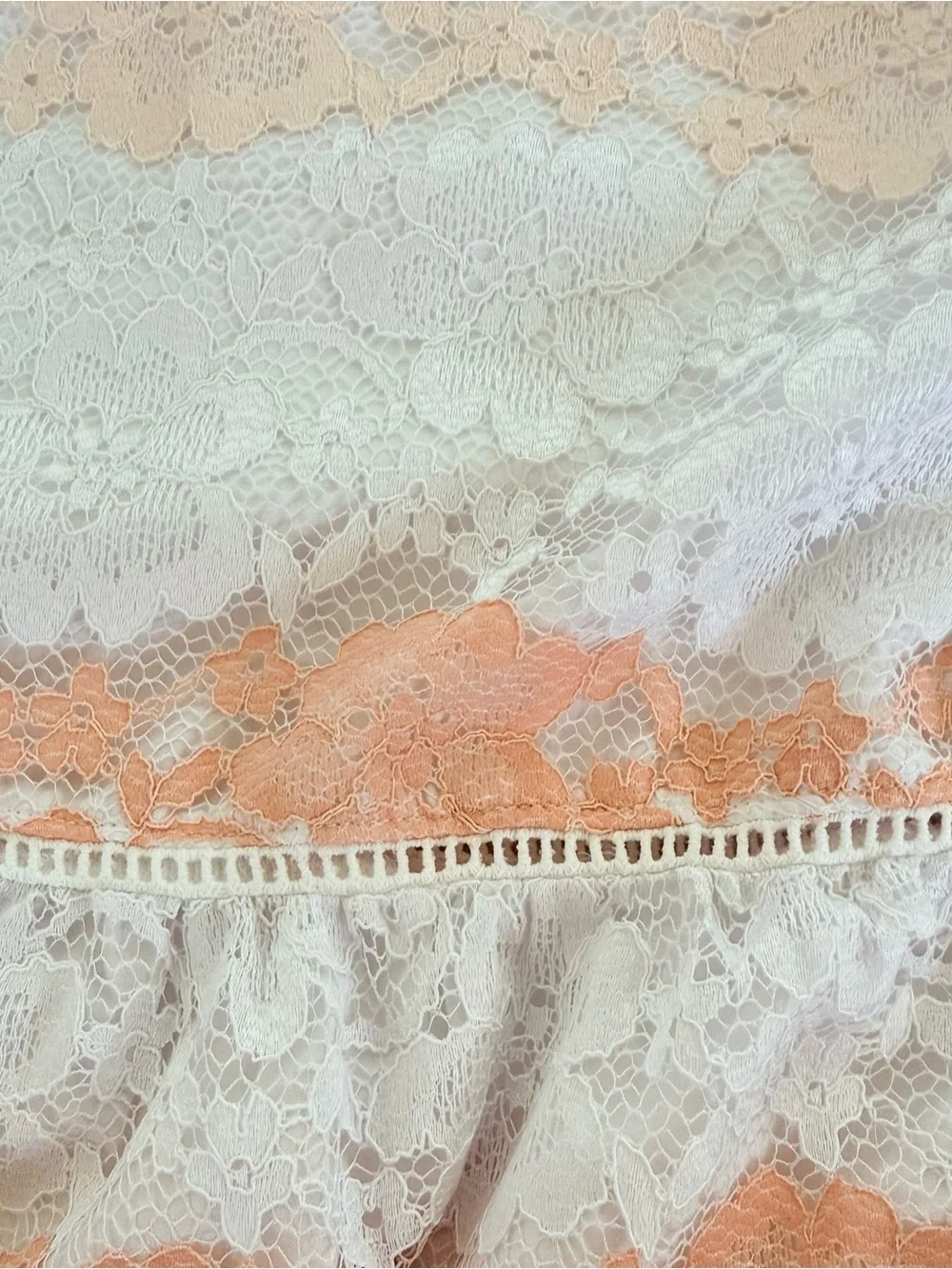 👗 Janie and Jack Peach and White Lace Halter Sundress